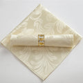 Best Quality Luxury Fancy Damask Embroidery Custom Size Ivory Wedding Table Cloth Napkin