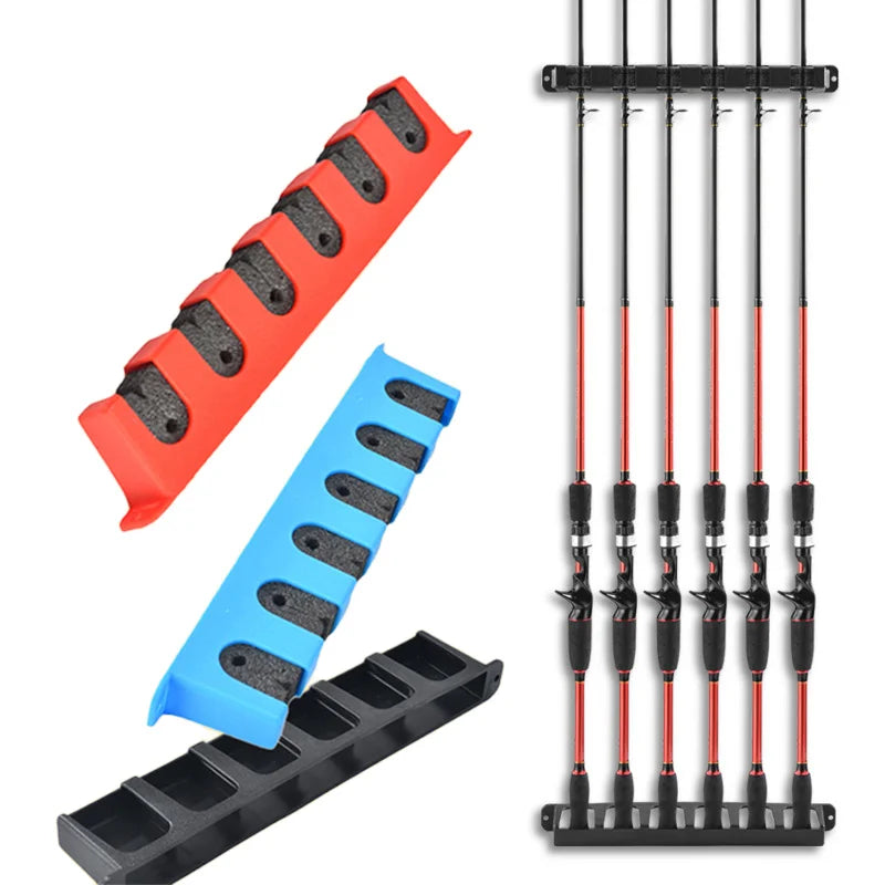 Horizontal Vertical Garage & Boat 6 Rods Storage Wall-mounted Fishing Rod Rack Holders Fish Pole Holder