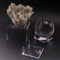 New Arrival 8.5x8.5x3.6cm PS Clear Transparent Morden Style Base Minerals Stone Coral Geodes Rock Display Rack Office Use MegaBDM