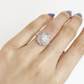 New Style High-end Luxury Platinum Plated Brass Full Zircon Romantic Snowflake Engagement Party Proposal Ring