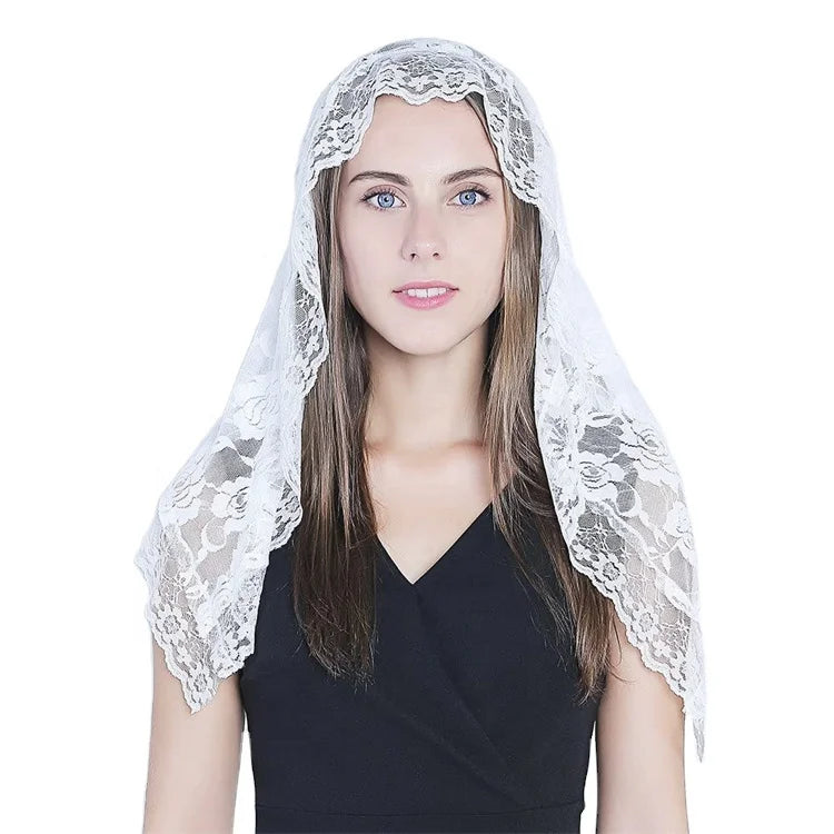 Bridal Short Style Classic Veil Embroidery Lace Scarf Sunscreen Shawl Mantilla for Muslim Women Summer Viscose/Polyester