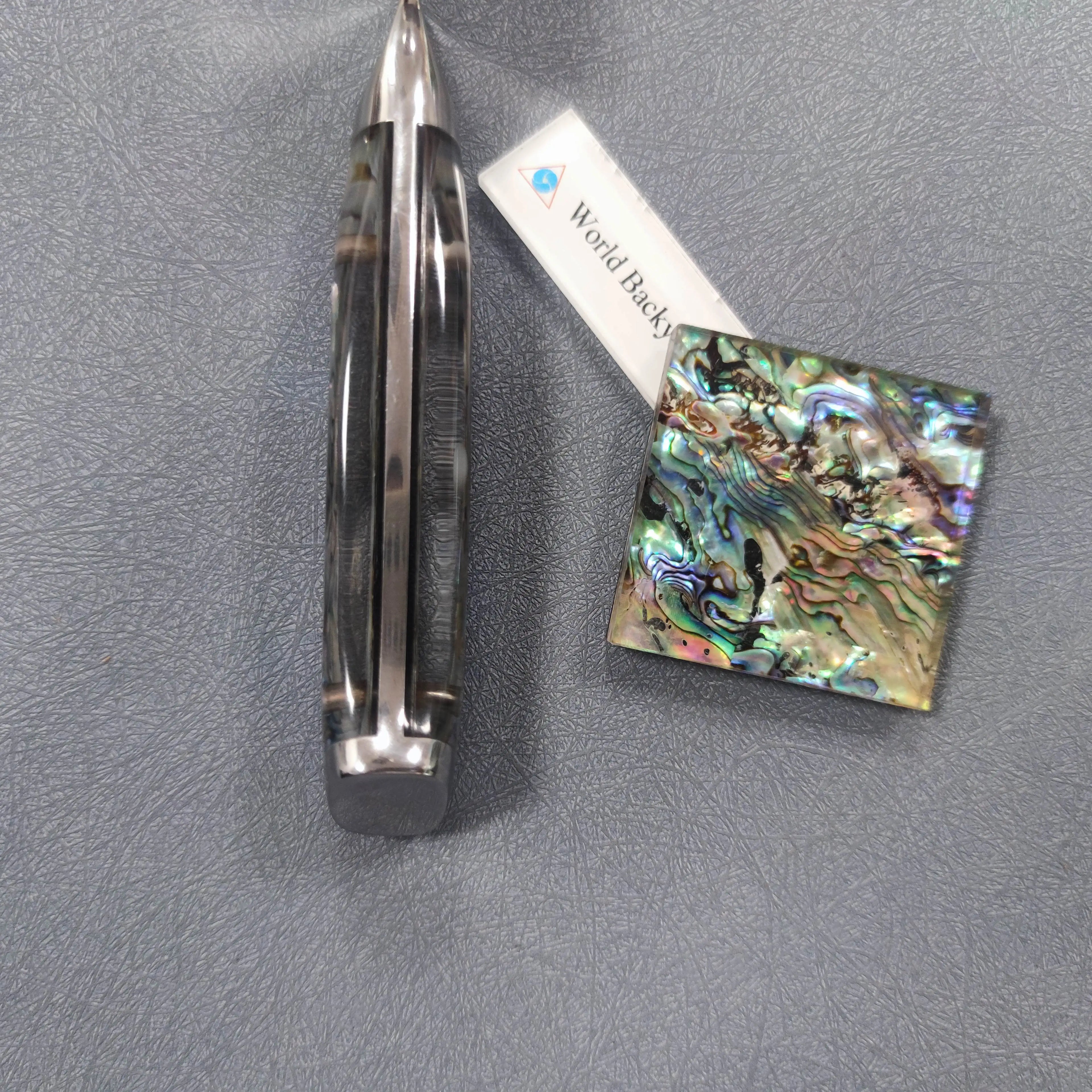 Pre-cut Polished Acrylic Plastic DIY Knife Handle Semi Clear Transparent ABS Abalone Shell DisC for Skeleton Full Tang Scales