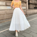 S5997F 2026 Summer New White Cake Skirt Shows Thin Medium -length a -line Half Body Plus Size Womens Skirts Solid