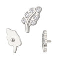 Wholesale Ready to Ship Titanium CZ Paved CNC Vegetable Leaf 16G Internally Threaded Labret Helix Earring Top