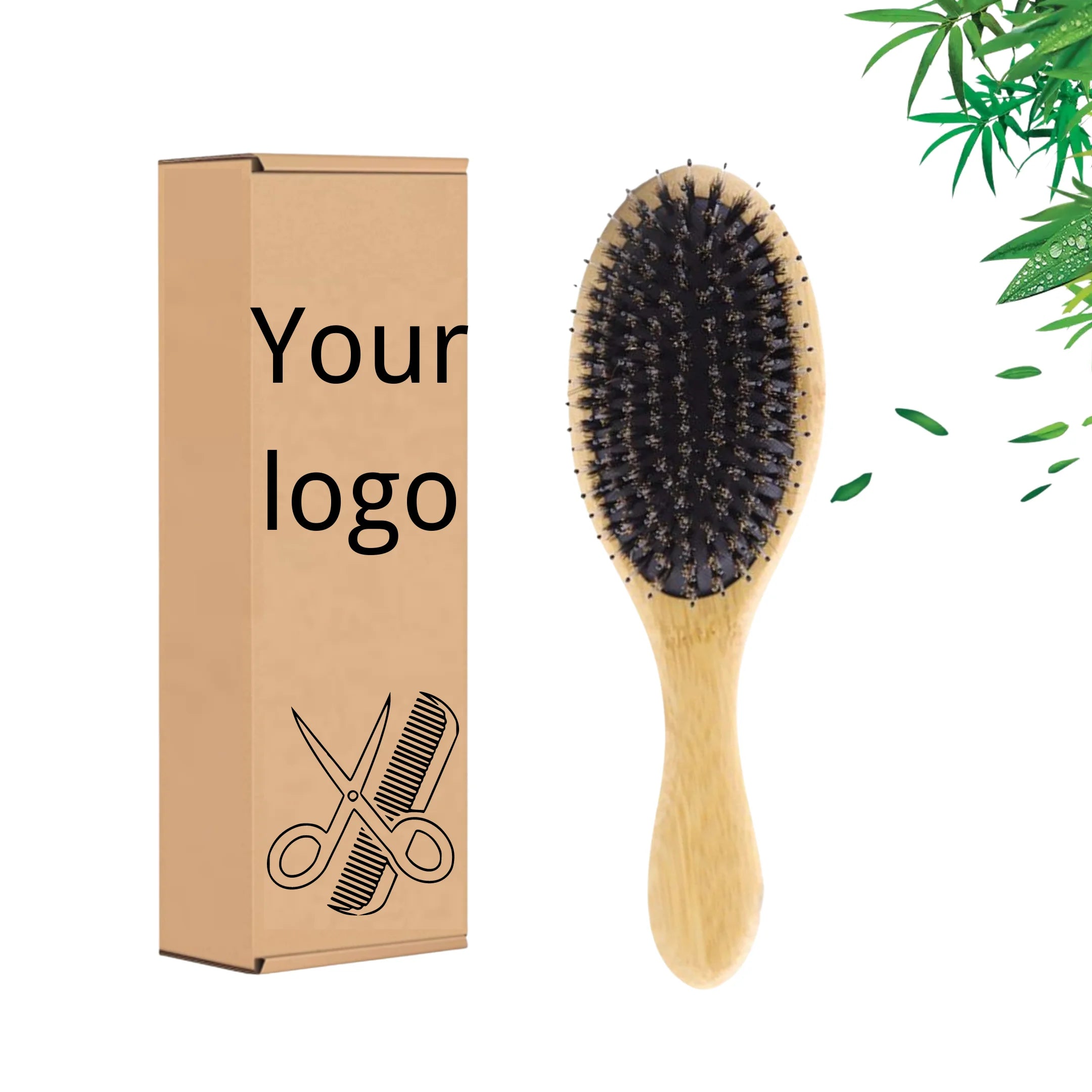 Boar Bristle Hair Brush Bamboo Natural Soft Hair Brushes for Men Women Kids Hair Styling Smoothing Hairbrush