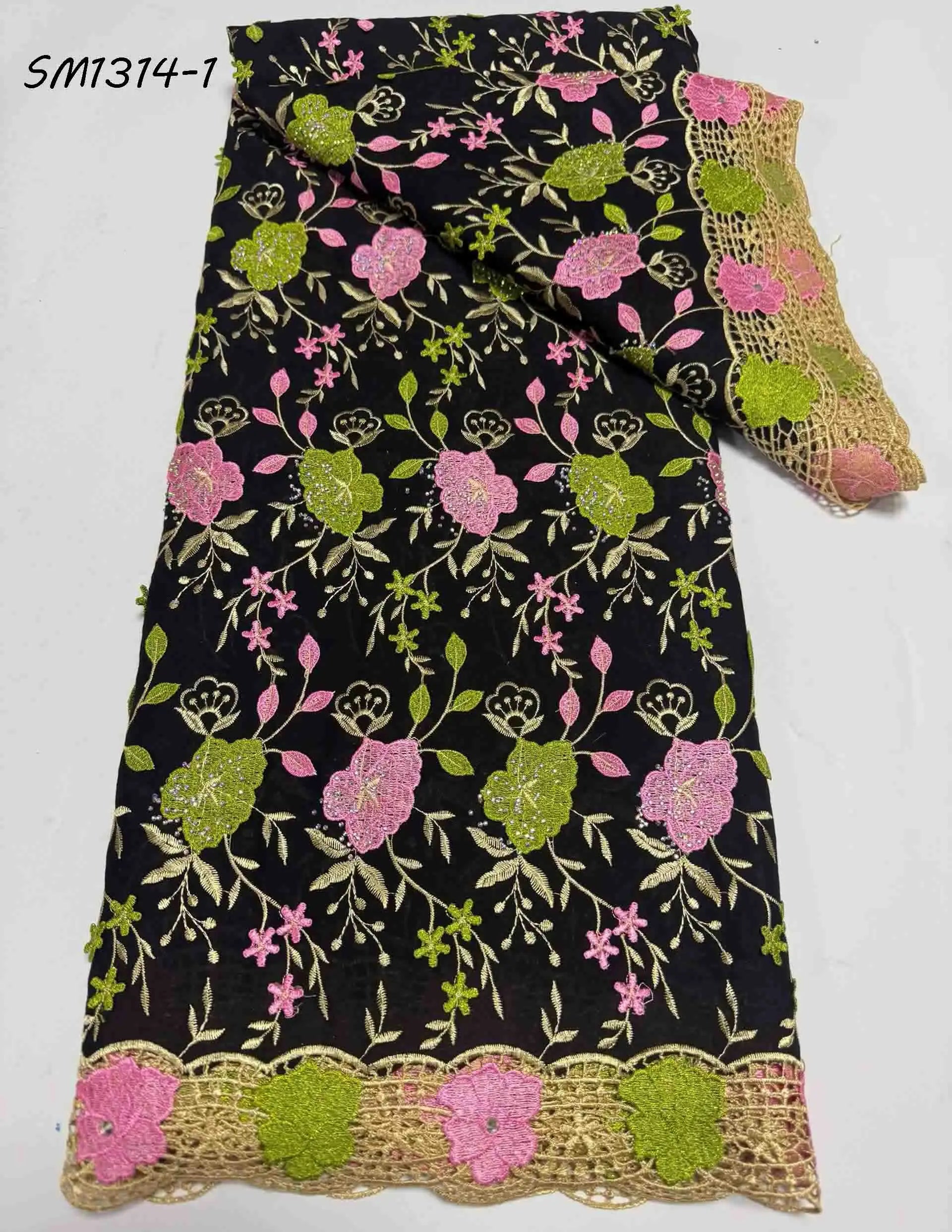 2026 Austria Lafaya Nigerian Cotton Lace Fabric With Crystals Swiss Voile Lace Embroidered Fabric African Lace for Women Dress