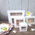 Factory Wholesale Printed Colors White Cardboard Transparent 6 Holes Individual Cupcake Box Packaging with Window