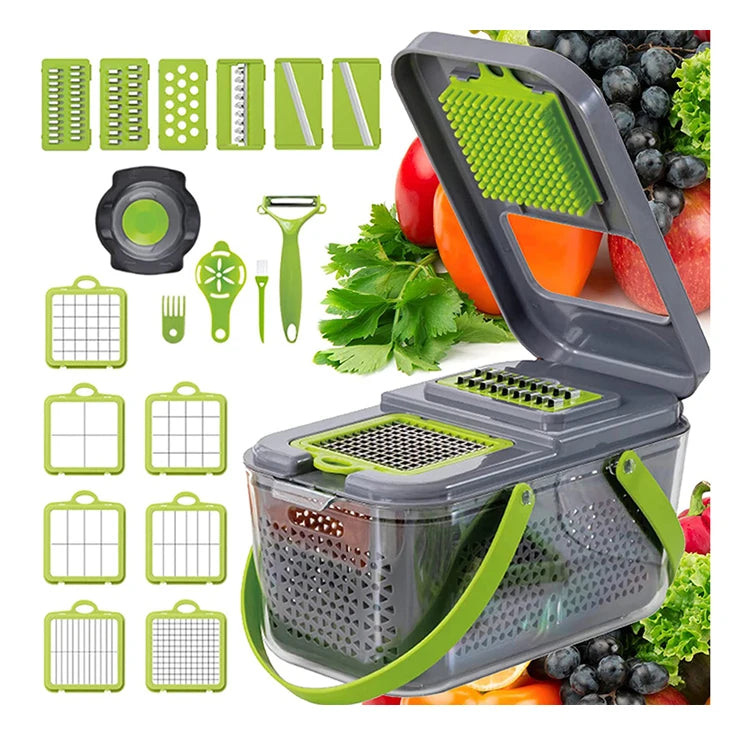 22 in 1 Multifunctional Manual Vegetable Chopper Kitchen Accessories Cutter Slicer Onion Dicer Vegetable Cutter
