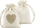 In Stock Hot Sale Heart Simple Plain Drawstring Party Portable Candy Gift Cute Mesh Linen Bag