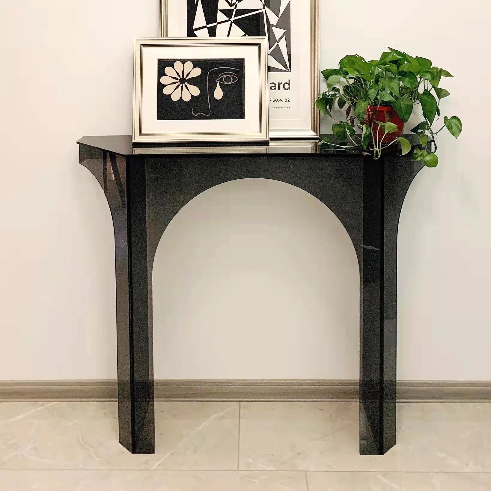 Acrylic Basse Plexiglass Transparente Tops Home Desk Clear Design Console Table
