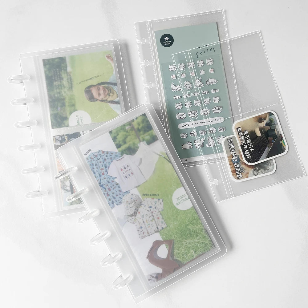 RINGNOTE PP Disc Bound Frosted Easy to Flip Through Secure Refillable Pocket Banknote Sticker Storage Display Book Show Album