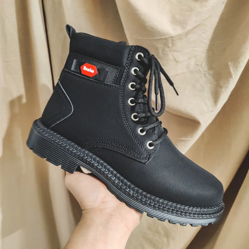 Autumn and Winter Ankle Boots Men Korean Version of All Match Black Casual  Boots Shoes for Men