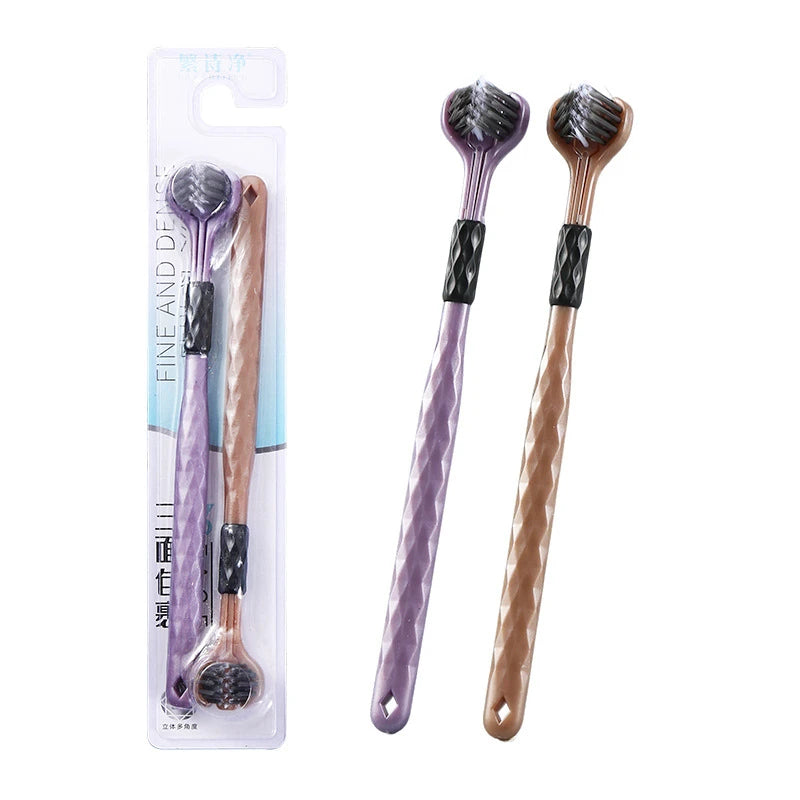 3-Sided Toothbrush for Comprehensive Cleaning | Ideal Angle Design | Raised Tongue Coating Brush MegaBDM