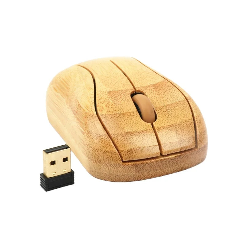 2.4ghz Wireless USB Mini Battery Rechargeable Silent Mouse Bamboo Wood Bamboo Craft
