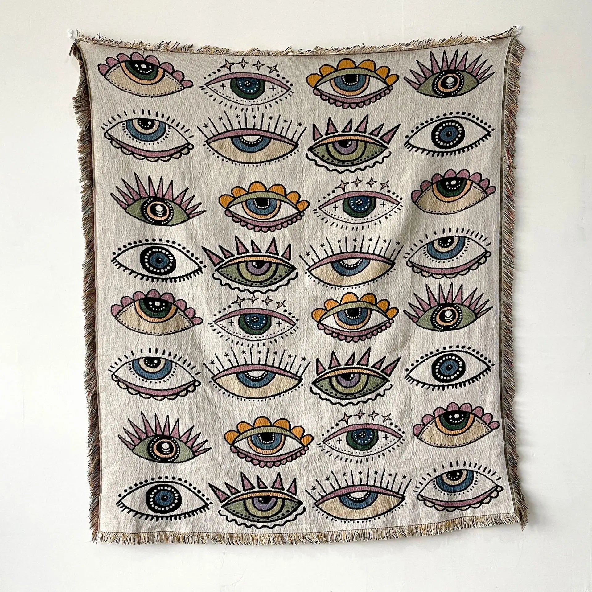Bohemian Leisure Tapestry Floral and Animal-Floral Solid Pattern Woven Sofa Towel Blanket with Tassel Folded Cover