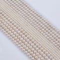 Natural AAA White Color 3-4mm 5-6mm 7-8mm Near Round Shape Freshwater Pearl Strands