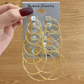 New 6pcs Fashion Gold Big Hoop Earrings Set for Women Jewelry