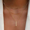 Personalized Gold Plated Stacking Chain Pearl Necklace Set Crystal Butterfly Circular Rectangular Pendant Necklace for Women