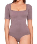 Bodysuit for Women Tummy Control Shapewear Seamless Square Neck Tank Tops Short Sleeve Butt Lifting Summer Jumpsuit