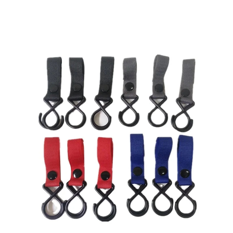 In Stock 12 Pack of Multi-Purpose Polyester Hooks Hanger 2cm X 17cm 4kg Capacity for Baby Diaper Bags