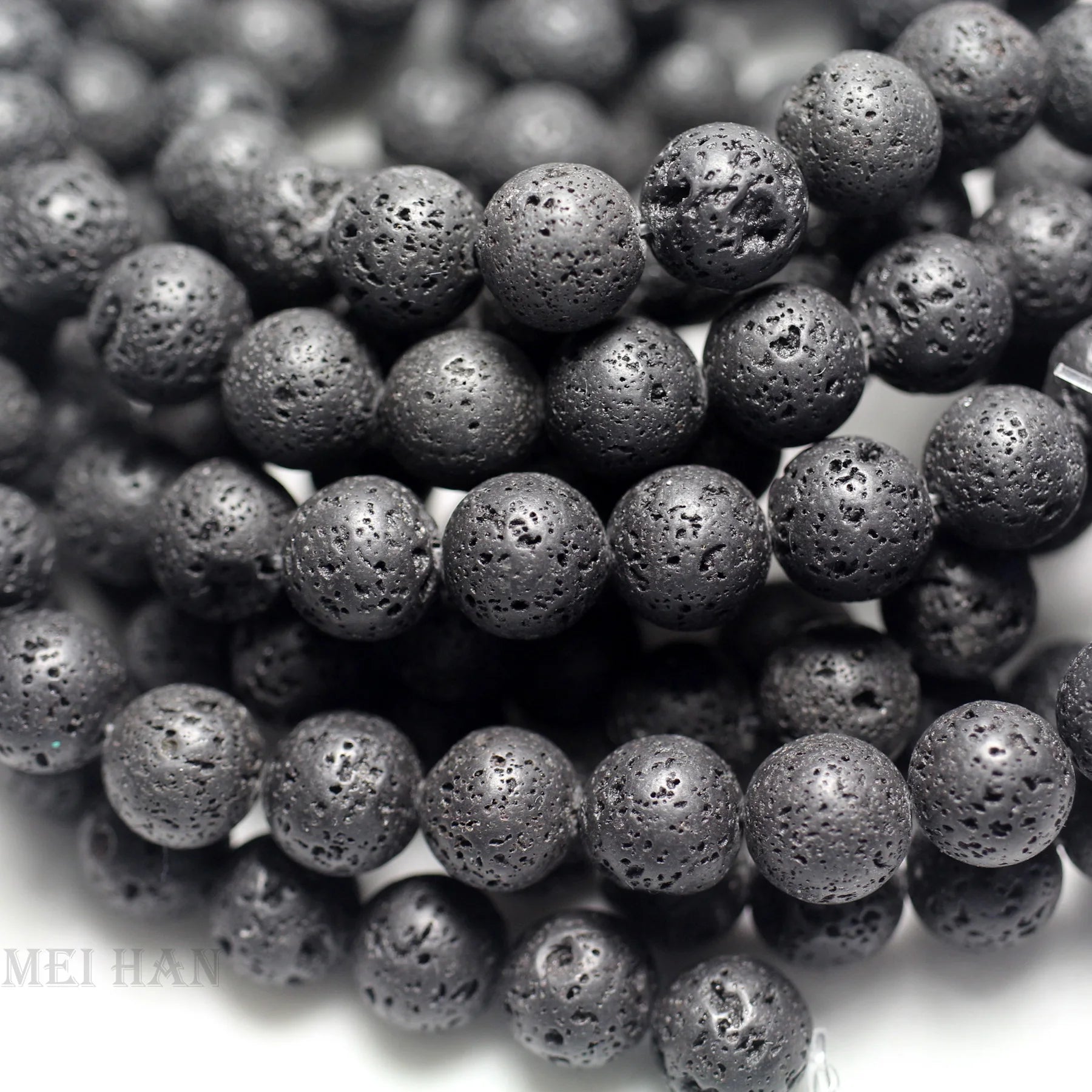 Natural Stone Black Lava Loose Beads Stone Wholesale for Jewelry DIY Design Making