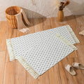 100% Cotton Woven Boho Rug for Bedroom Black Grey Bohemian Rug Bath Mat Kitchen Rug