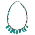 Kingman Turquoise Spiny Oyster Necklace 925 Sterling Silver Southwestern Healing Modern Gemstone Necklace
