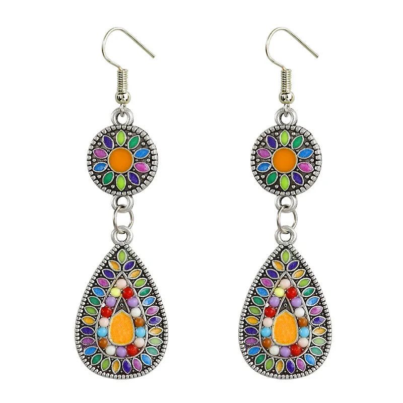 Fashion Metal Creative Earrings Colorful SunFlower Accessories Alloy Pendant