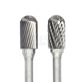 Type C Cylinder Ball Nose Rotary File Tungsten Carbide Burr with Single Double Cut 2.35 3 6mm Shank Grinding Bits Tools