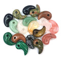 Best Sell Natural Stone Pendants Comma Shape Polished Crystal Agate Music Symbol Stone Charms Jewelry Making Necklace Bracelet