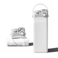 Portable 600ml Silicon Water Bottle with Collapsible Straw Eco-Friendly Camping Drinking Bottle Customizable Logo