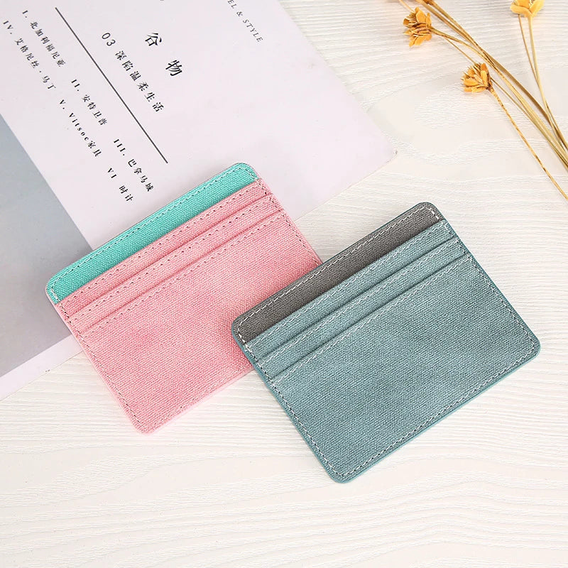 PU/Genuine/Vegan Leather Card Holder Wallet Multiple Pockets Customized Logo Case for Credit Business ID Name Phone Card Holder