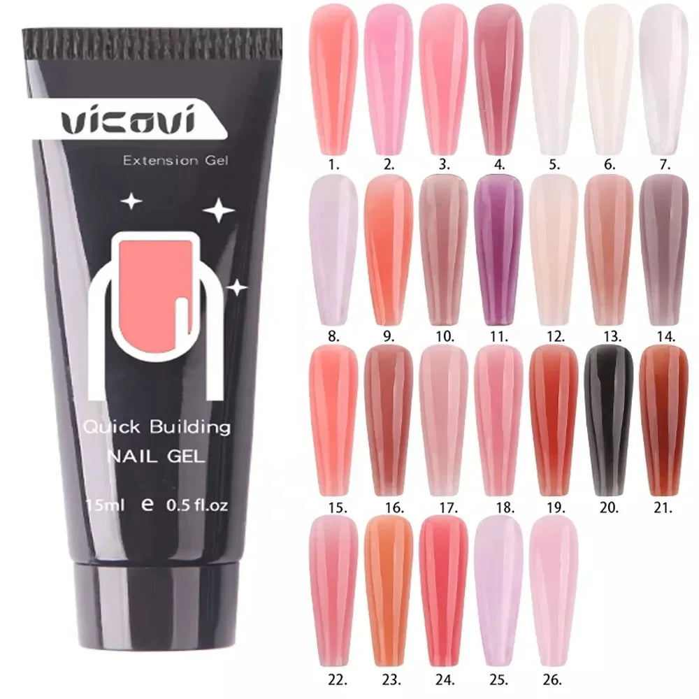 15ml Extension Nail Gel for Nail Art Manicure Design 22 Colors UV Varnishes Crystal Gel Nail Art Tip UV Gel Accessory