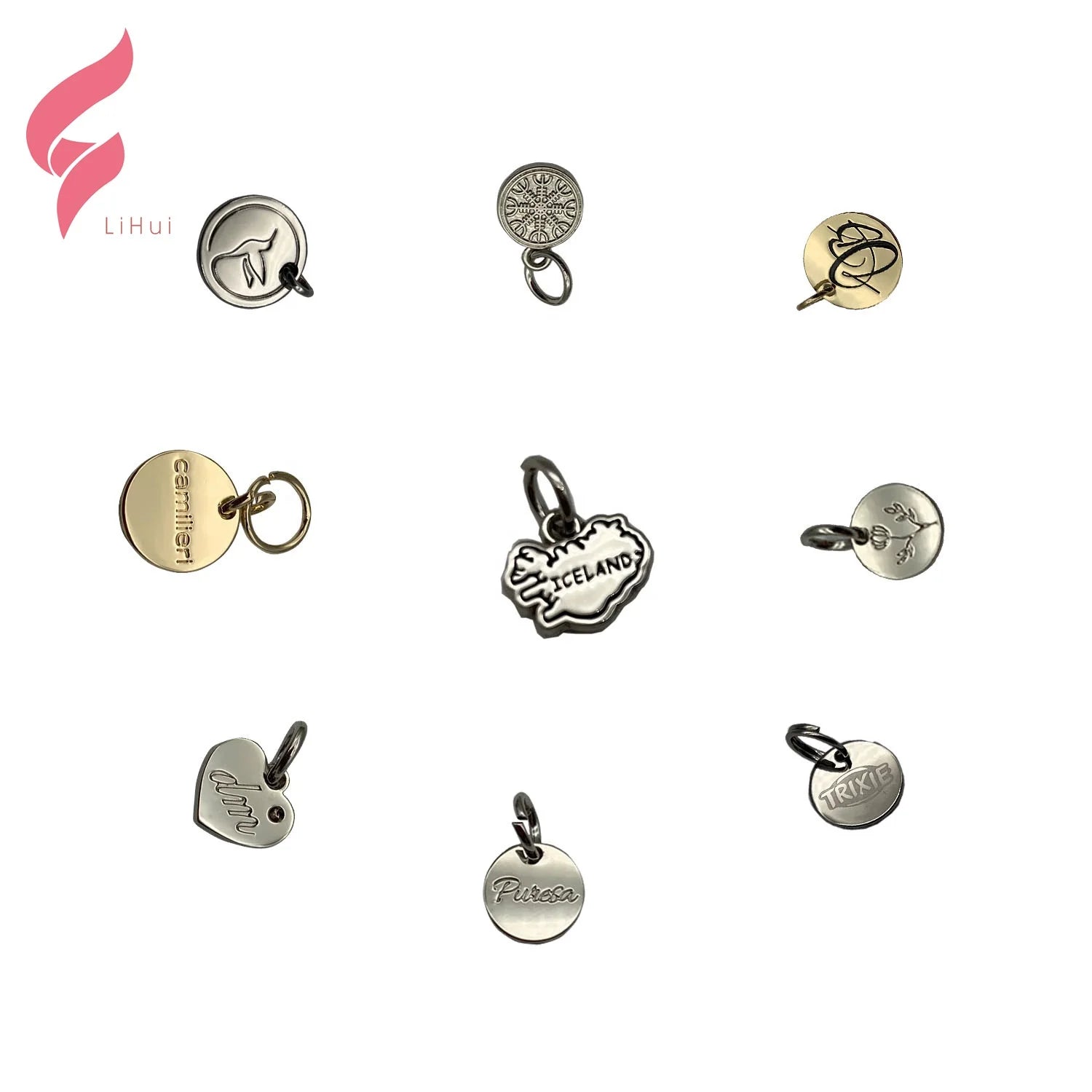 Lihui Hardware Wholesale Fashion Evail Eyes Custom Maker Alloy Gold Plated Suitcase Necklaces Rings Pendant Bracelets