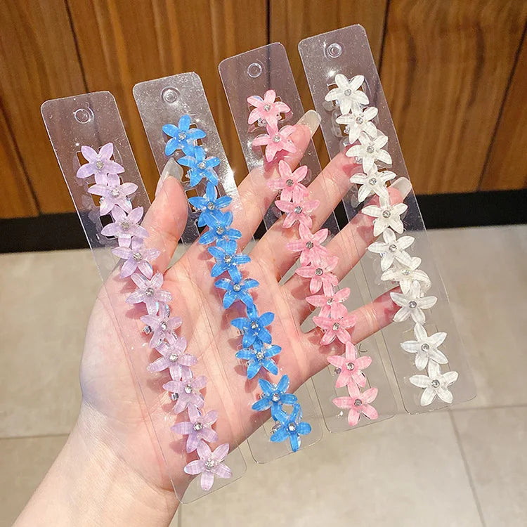 Wholesale 2CM Mini Flower Hair Claw Clips Girls Cute Acrylic Metal Bangs Fashion Daily 4 Colors Hair Accessories