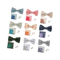 Men's Floral Plaid Jacquard Tie Bowtie Pocket Square Cufflinks Set Luxury Polyester Silk Hanky for Party and Wedding Suit