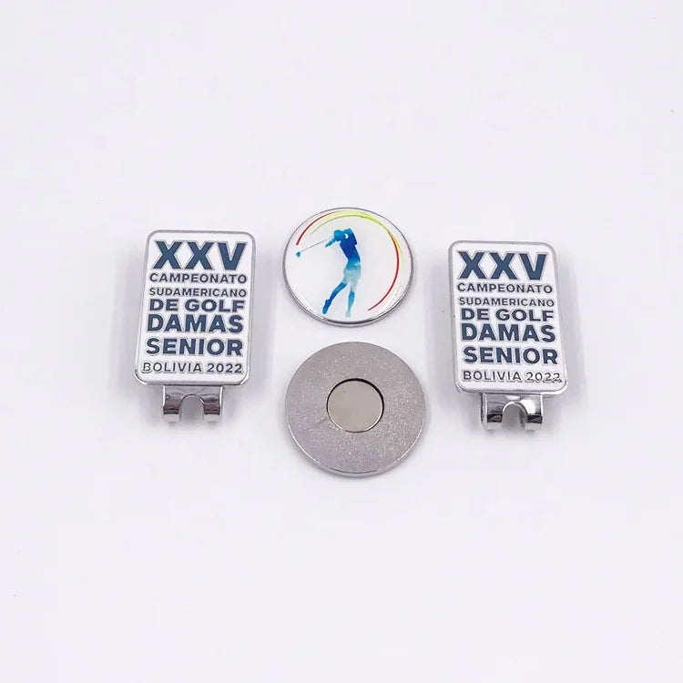 Custom UV Printing Dome Golf Ball Markers Magnetic Hat Clips
