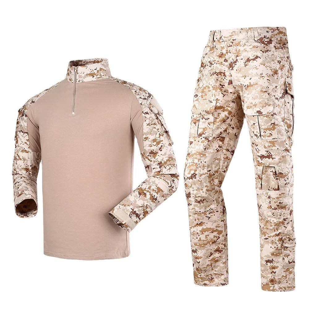 Digital Desert Frog Suit Breathable Woven Tactical Training Uniform Ripstop OEM Set