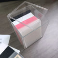 Customizable Personalized Logo 4"x4"x4" Cash Storage Organizer Clear 100 Mini Envelope Challenge Cube Case Acrylic Savings Box