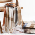 2025 New Checkered Scarf Women's Sweetheart Warm Scarf Fashion Shawl Autumn/Winter Imitation Cashmere Scarf