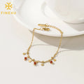 Trendy Fashion Summer Bohemian Stainless Steel Jewelry Gold Plated Tiny Balls Dangle Bohemian Crystal Bead Bracelet Women