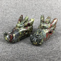 Diy 2" Dragon Blood Crystal Dragon Head Skulls Statue Figures Gemstone Dragon Skulls Sculpture
