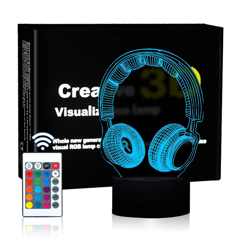 Customized Patterns Acrylic 3D Night Light Lamp USB Rechargeable Desk Setup Lighting Decor of Middle Size