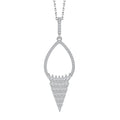 Wholesale Custom Luxurious 925 Sterling Silver Jewelry Women Crystal Necklace Water Droplets Triangular Shape Pendant
