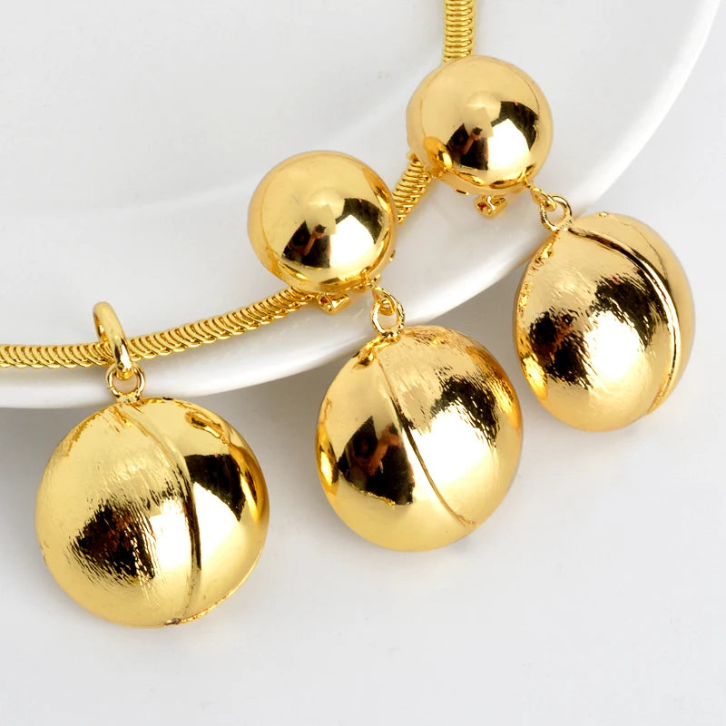 Dudai Wholesale Custom Cheap Brass Gold Plated Necklace and Earrings Jewelry Set for Women