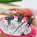 HelloWorld 6pcs/pack Bento Lunches Toothpick Tableware Mini Cartoon Black Cat Fruit Fork Snack Cake Dessert Food Fork Party Decor