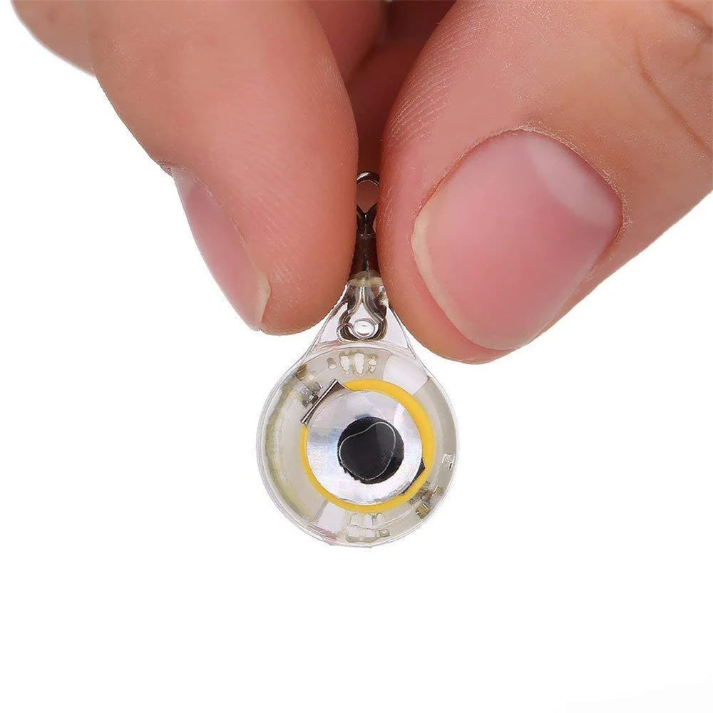 Mini LED Light Fishing Lure IP65 Green Emitting Squid Bait Deep Drop Underwater Eye Shape Design for Attracting Fish