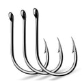 WEIHE 3#-15# 100pcs/box Fishing Hook High Carbon Steel Barbed Hooks for Saltwater and Freshwater