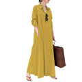 BB002 New Spring and Autumn Long Sleeved Simple Loose Muslim Dress Women's Casual Large Size Long Shirt