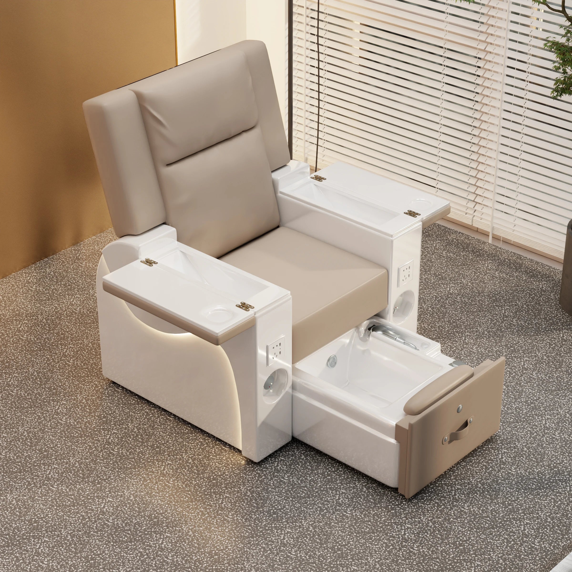 Hot Sale New LED Back Massage Pedicure Chair with Colorful Lights and Drainage Pump Can Be Customized LOGO